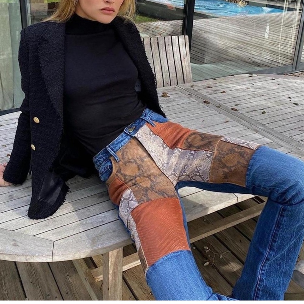 NWT FRAME leather jeans